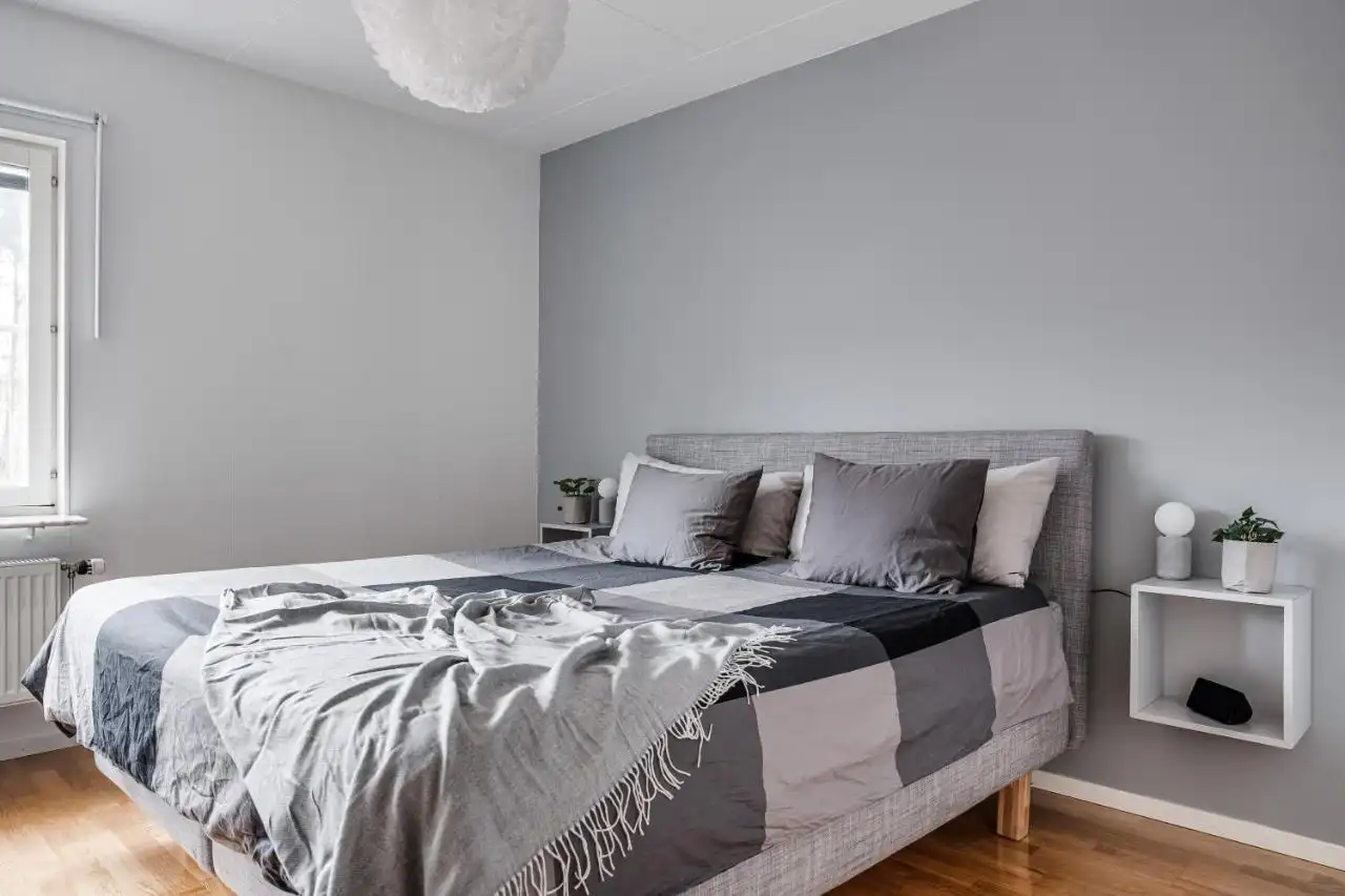 Cozy bedroom at Uppsala House with natural light